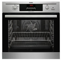 AEG BE500352DM SteamBake Built-In Multifunction Electric Single Oven, Stainless Steel